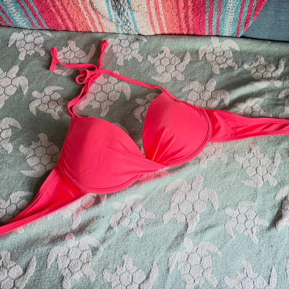 Bikini Top Carolina's Saltwater Pink Push Up Swimwear Large Women